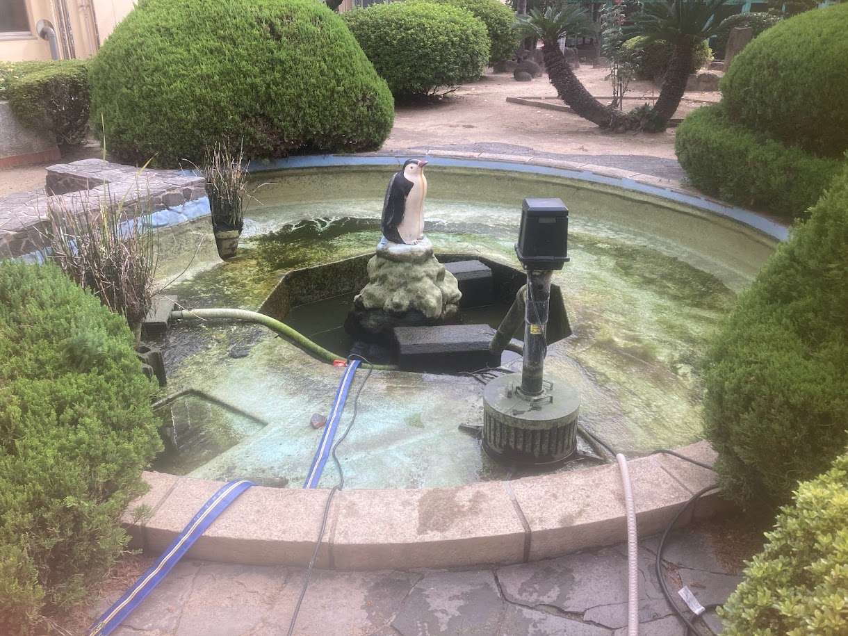 住之江区　小学校の池　防水工事